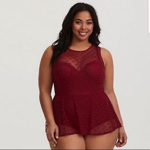 Torrid Retro Peplum One Piece Swimsuit Size 4 (26)